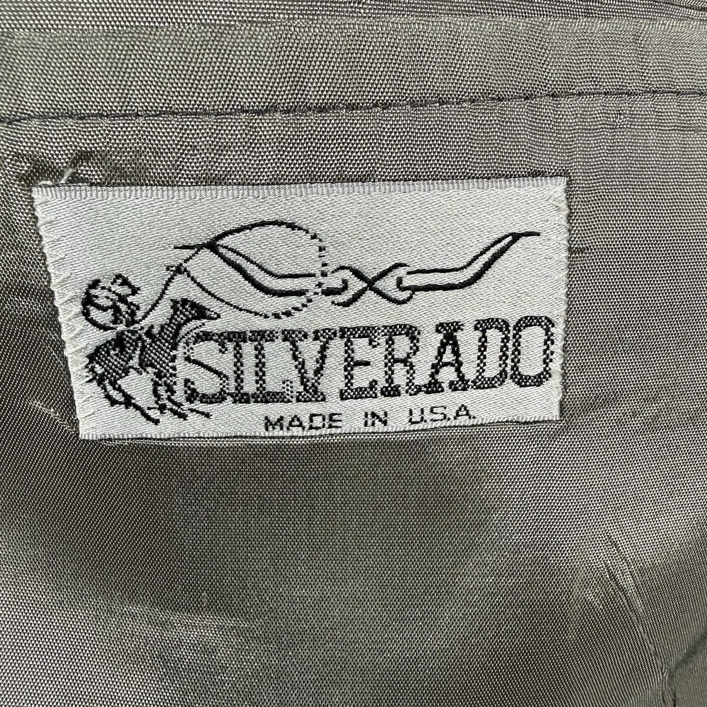 Vintage Silverado Western Blazer Mens 44 Suede Yoke Cowboy Sport Coat Gray USA - Picture 4 of 12